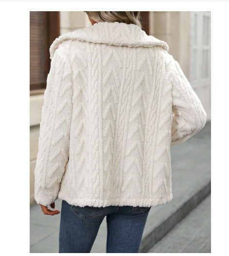Double-Sided Plush Casual Cardigan Coat