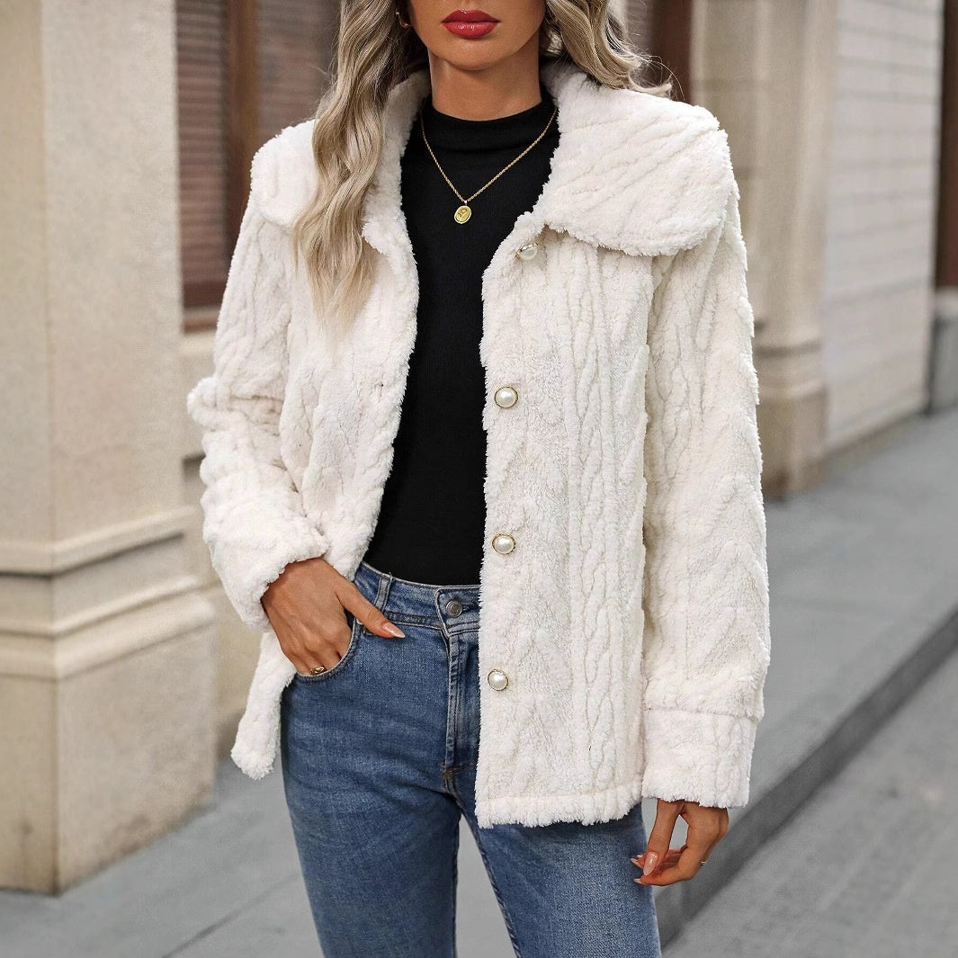 Double-Sided Plush Casual Cardigan Coat